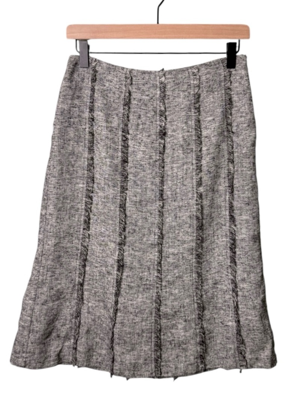 NWT The Limited Vintage Deadstock Linen Pencil Skirt Frayed Tweed Texture Grey 2